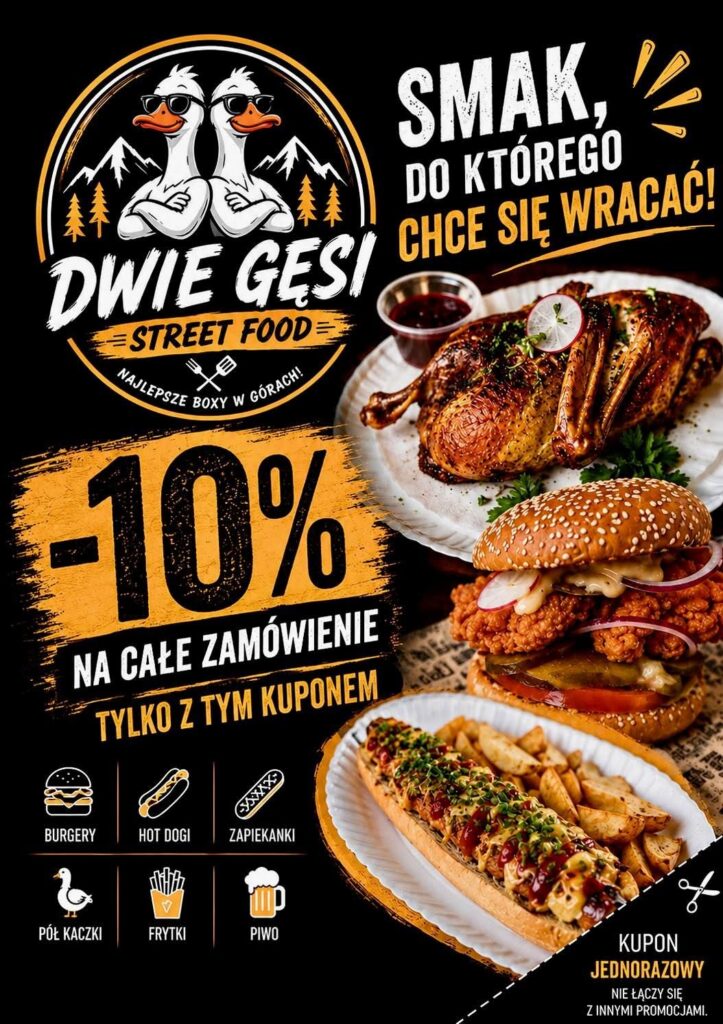 Bon rabatowy -10% do zrealizowania w Dwie Gęsi Street Food